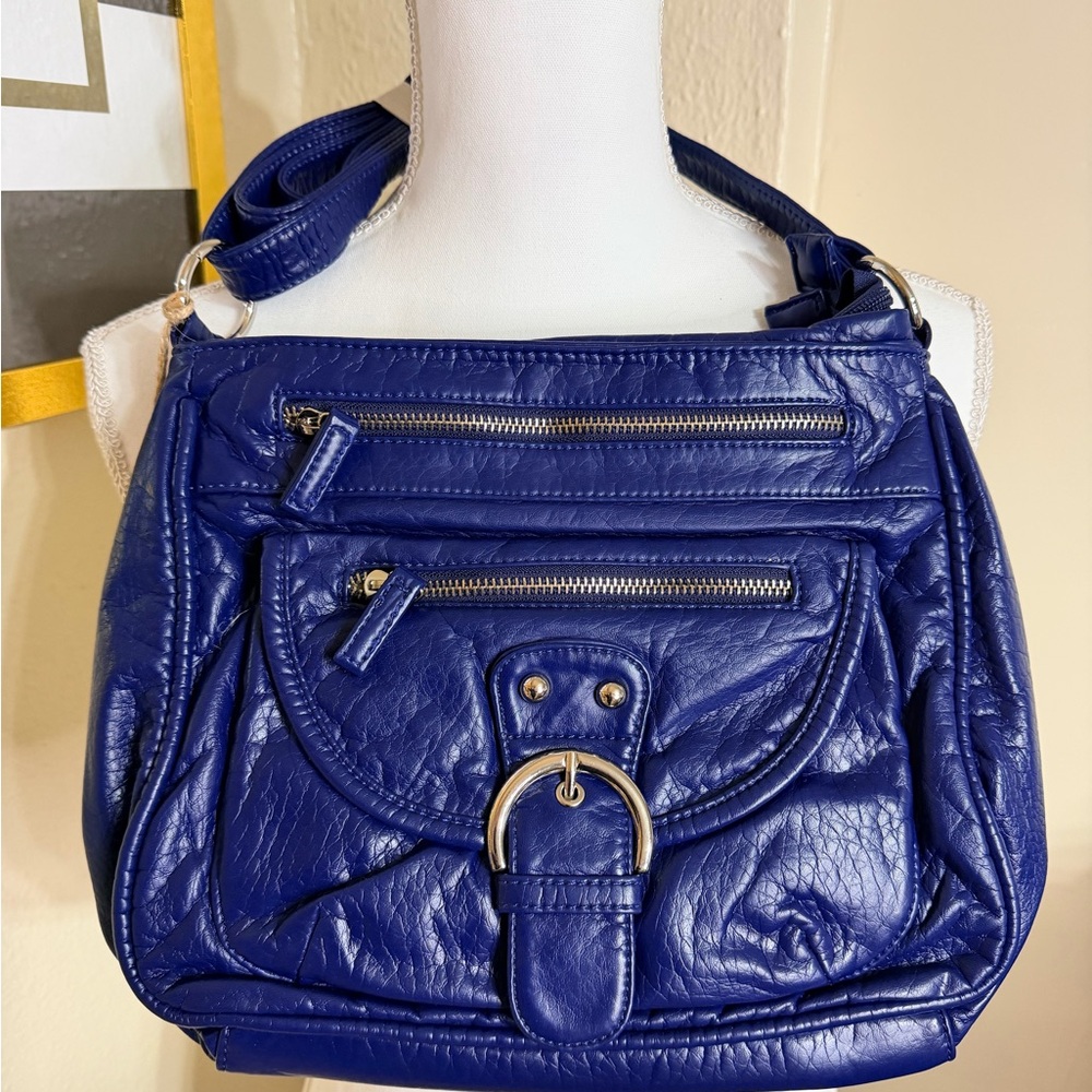 Blue Leather Shoulder‎ Bag